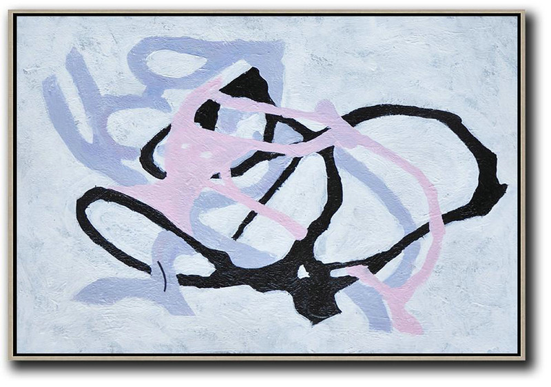 Large Contemporary Art Acrylic Painting,Hand-Painted Oversized Horizontal Minimal Art On Canvas,Big Wall Art For Living Room